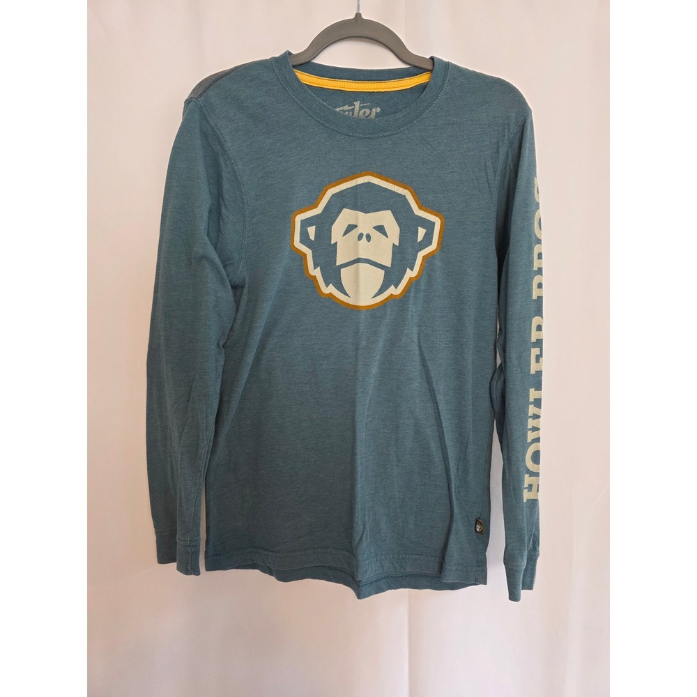 Howler Brothers Long Sleeve Graphic Tee‎ Monkey Face Blue Orange Mens Small